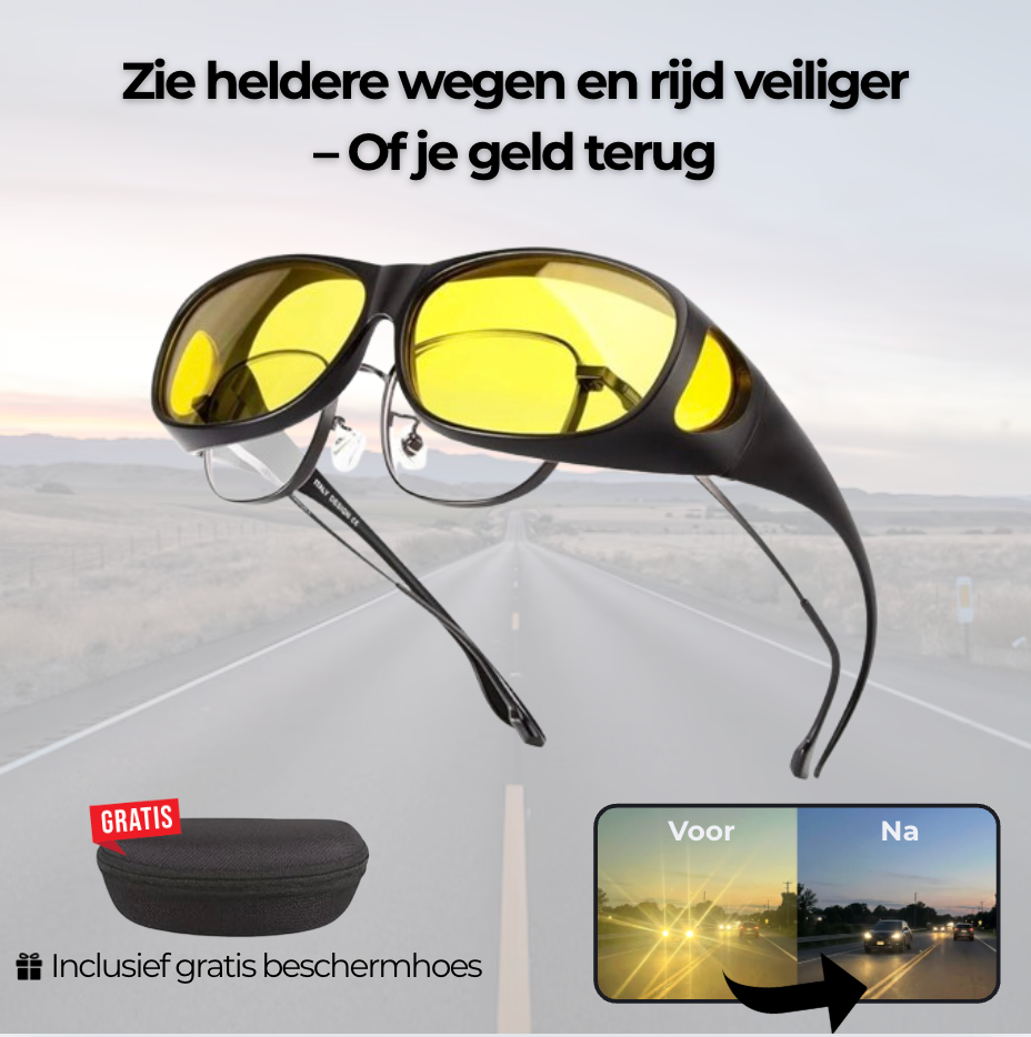 NightVision Nachtbril | Voor Rustiger en Veiliger Nachtelijk Rijden