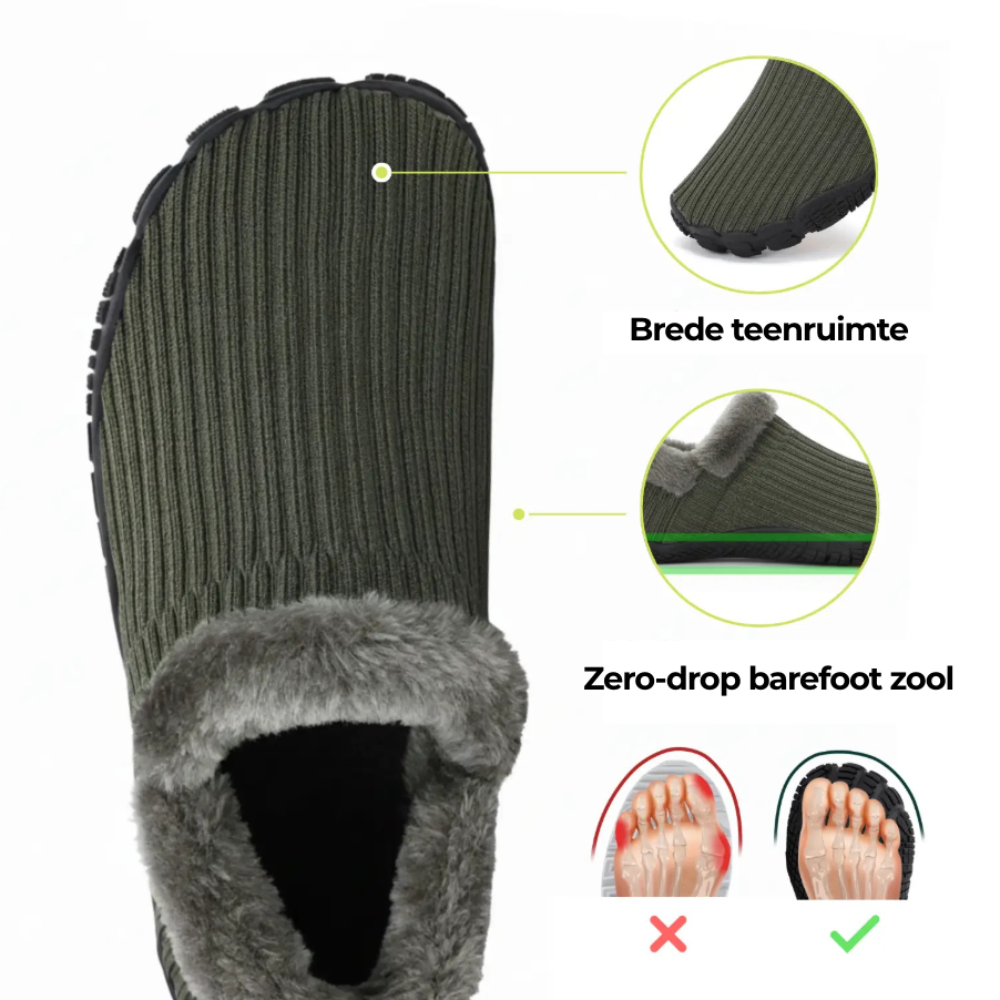 BareWarm Comfort Slippers – Warme & anti-slip barefoot schoenen